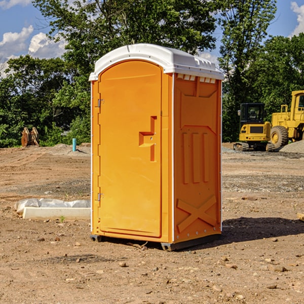 how often are the portable restrooms cleaned and serviced during a rental period in Harding Minnesota